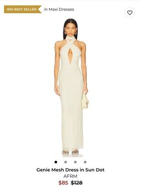AFRM Crisscross Halter Maxi Dress in Yellow and Cream